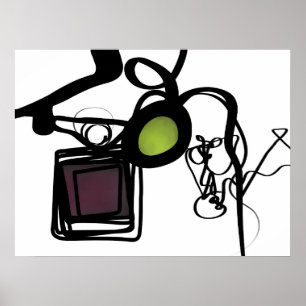 Greetings from Philydion: Abstract Black & White Poster