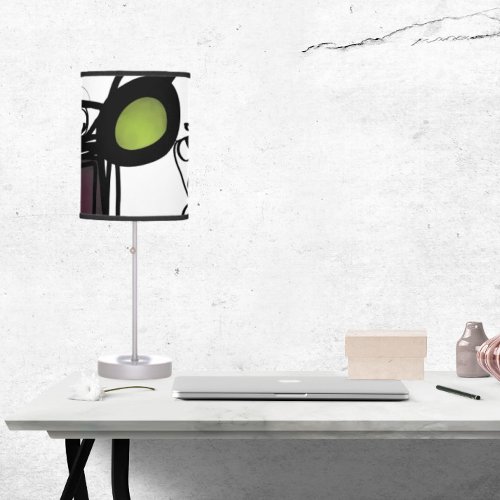 Greetings from Philydion Abstract Black  White Table Lamp