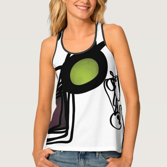 Greetings from Philydion: Abstract Black & White Tank Top (Front)