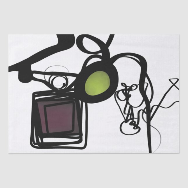 Greetings from Philydion: Abstract Black & White Tissue Paper (Front)