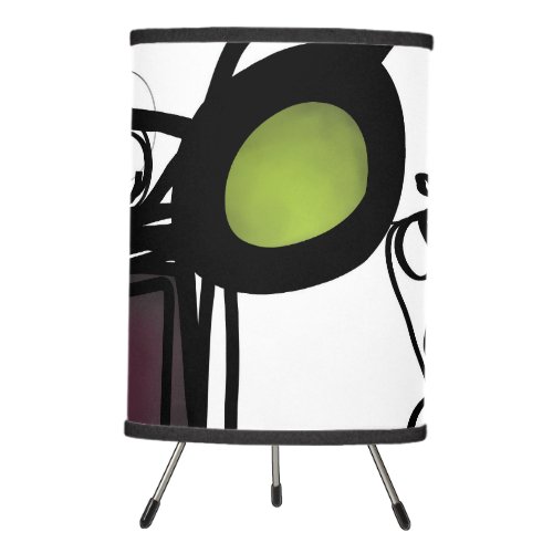 Greetings from Philydion Abstract Black  White Tripod Lamp