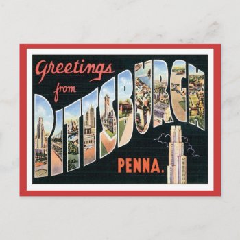 Greetings From Pittsburgh Pennsylvania Postcard by Trendshop at Zazzle