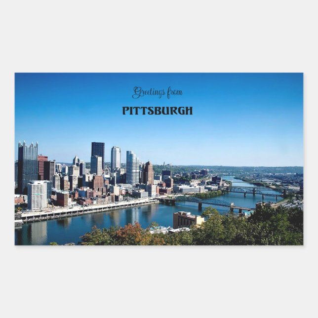 Greetings from Pittsburgh Rectangular Sticker (Front)