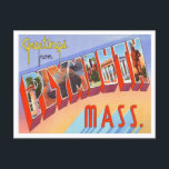 Greetings from Plymouth, Massachusetts Travel Postcard<br><div class="desc">Greetings from Plymouth,  Massachusetts Vintage Travel Postcard</div>