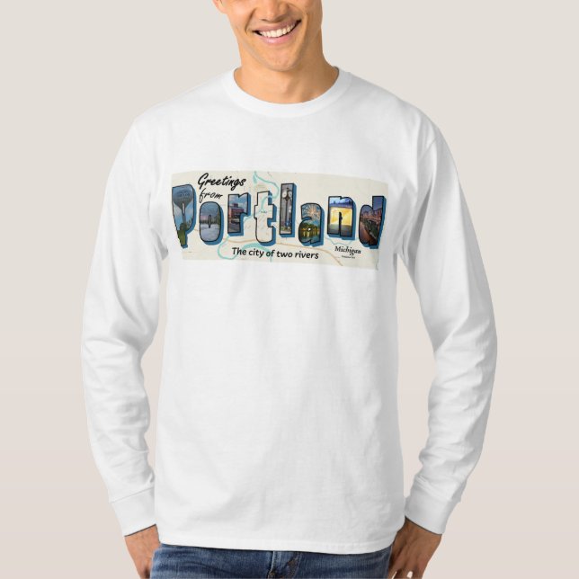 Greetings from Portland Basic Long Sleeve T-Shirt (Front)