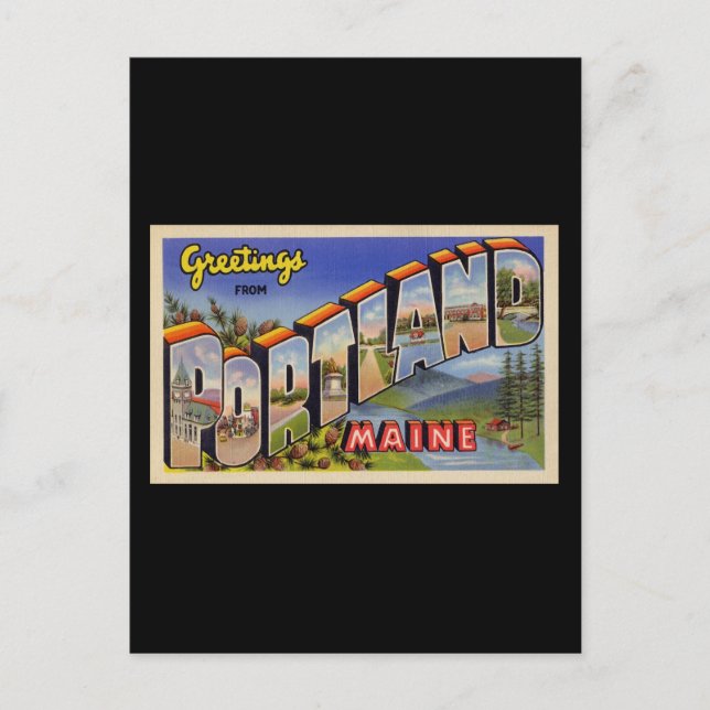 Greetings from Portland Maine Postcard (Front)