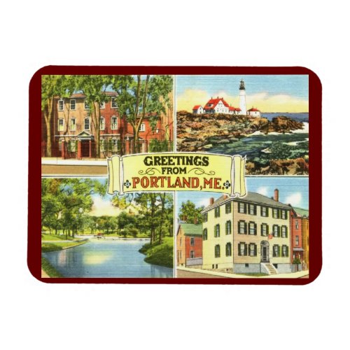 Greetings from Portland Maine Vintage  Magnet