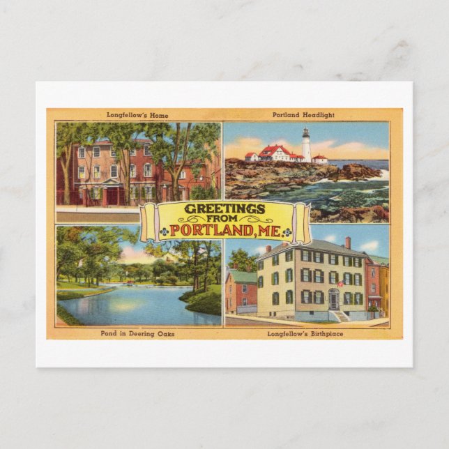 Greetings from Portland, Maine, Vintage Travel Postcard (Front)