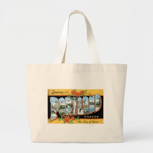 Greetings from Portland Oregon Large Tote Bag