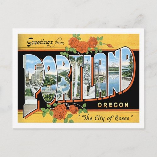 Greetings From Portland Oregon US City Postcard