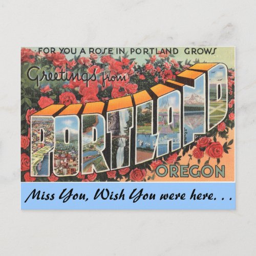 Greetings from Portland Postcard