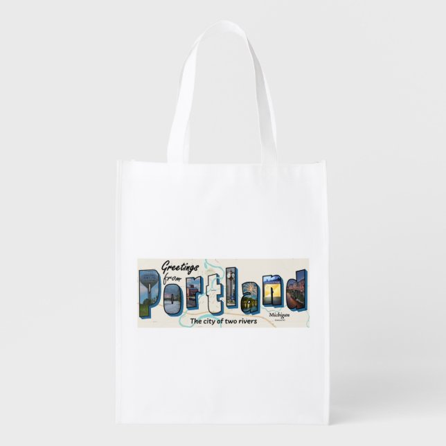 Greetings from Portland Reusable Grocery Bag (Front)