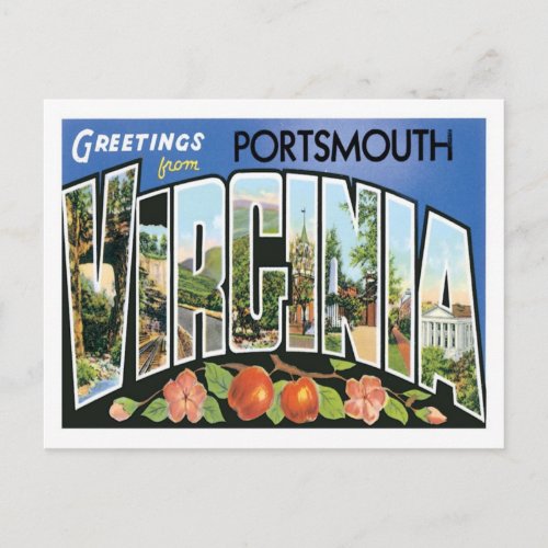 Greetings From Portsmouth Virginia US City Postcard