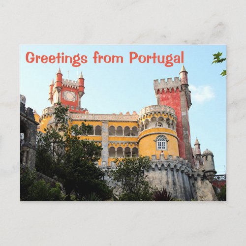 Greetings from Portugal Pena Palace Sintra Postcard