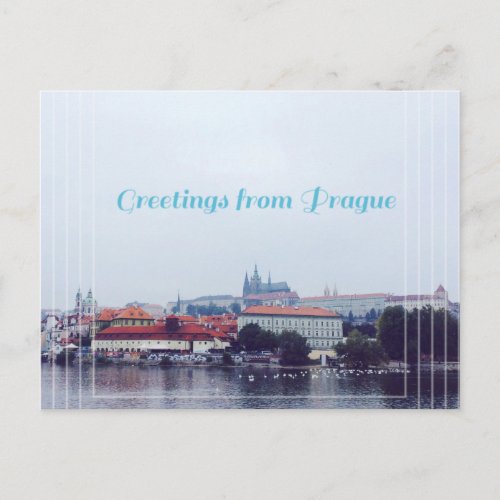 greetings from Prague Czech Republic Postcard