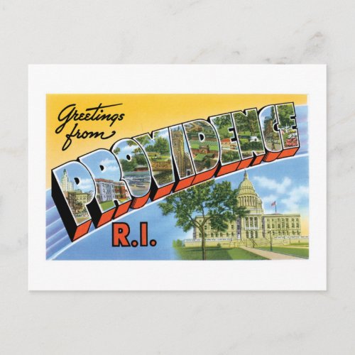 Greetings from Providence Rhode Island Postcard