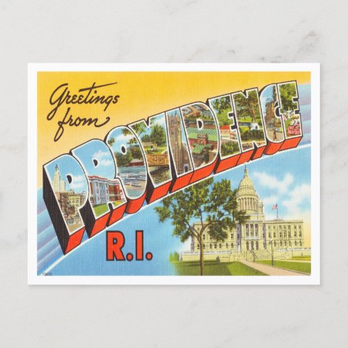 Greetings from Providence Rhode Island Travel Postcard