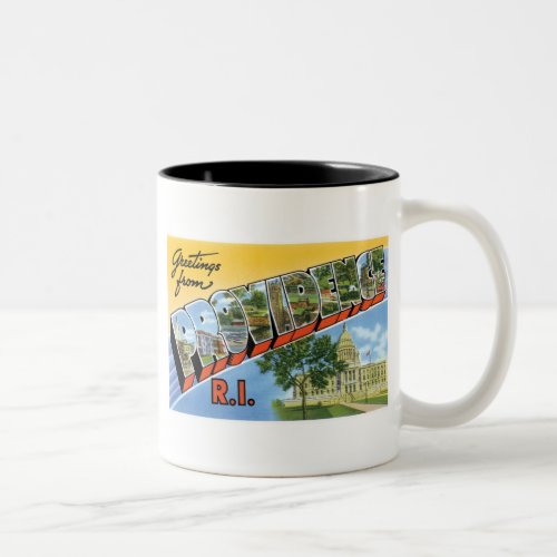 Greetings from Providence RI Two_Tone Coffee Mug