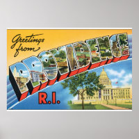 Greetings from Providence RI_Vintage Travel Poster