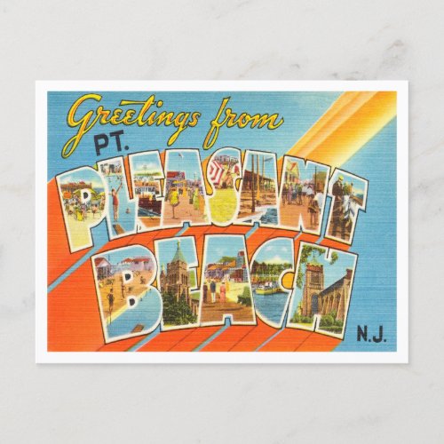 Greetings from Pt Pleasant Beach New Jersey Postcard
