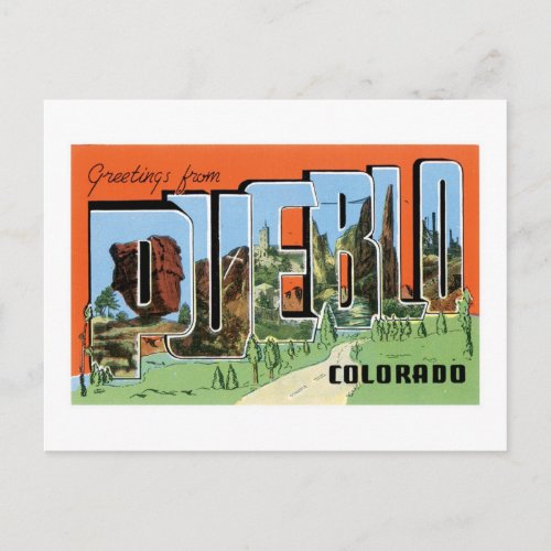 Greetings from Pueblo Colorado Postcard