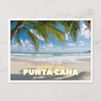 Greetings from Punta Cana Retro Vintage Travel Postcard