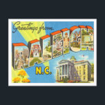 Greetings from Raleigh, North Carolina Travel Postcard<br><div class="desc">Greetings from Raleigh,  North Carolina Vintage Travel Postcard</div>