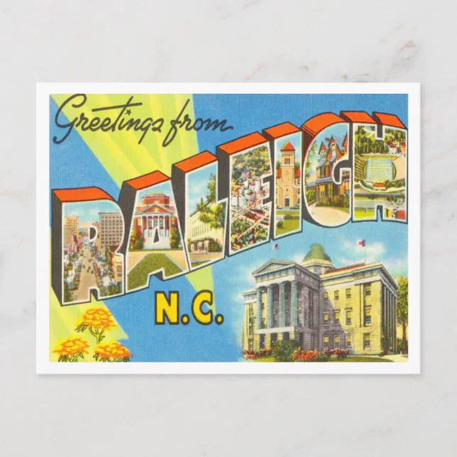 Greetings from Raleigh, North Carolina Travel Postcard | Zazzle