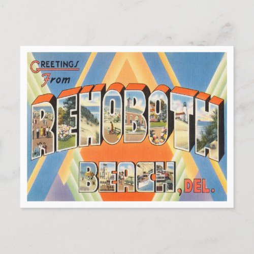 Greetings from Rehoboth Beach Delaware Travel Postcard
