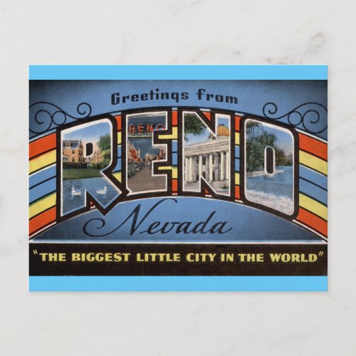 Greetings from Reno Nevada Travel Postcard