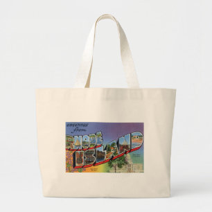 Greetings From Rhode Island Large Tote Bag