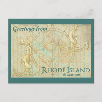 Greetings From Rhode Island The Ocean State Postcard by Aviateros at Zazzle