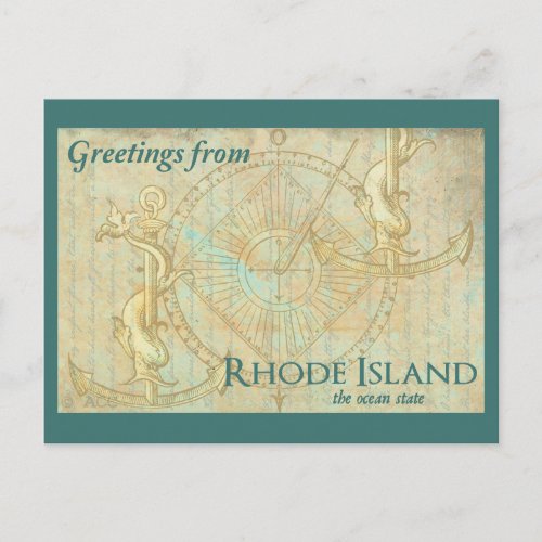 Greetings from Rhode Island the ocean state Postcard