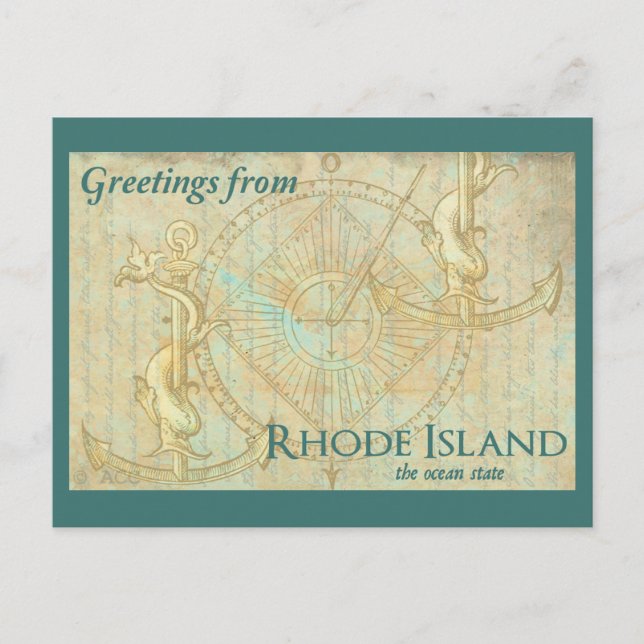 Greetings from Rhode Island the ocean state Postcard (Front)