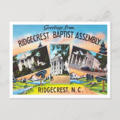 Greetings from Ridgecrest Baptist Assembly Postcard