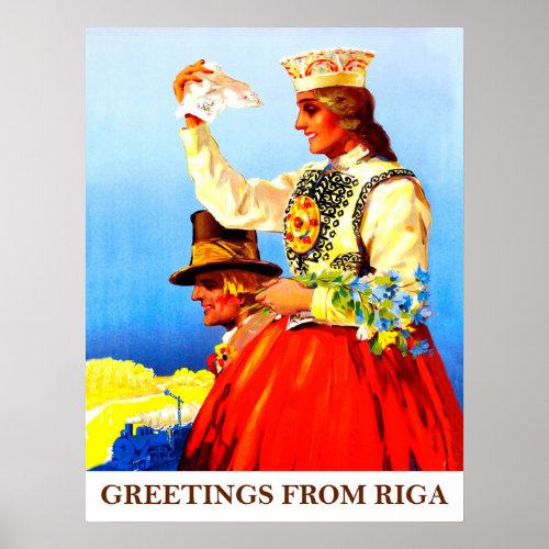 Greetings from Riga Latvia Poster