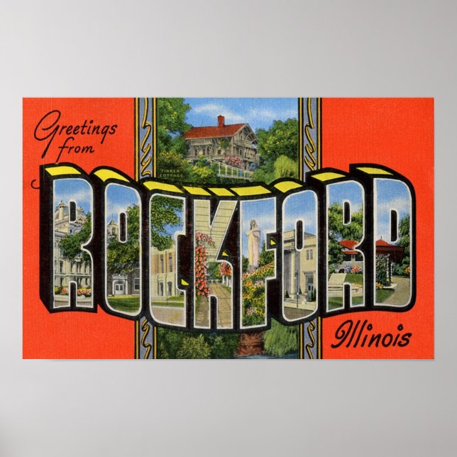 Greetings from Rockford Illinois Poster (Front)