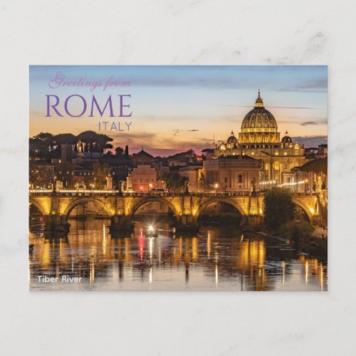 Greetings from Rome Italy Postcard Scenic