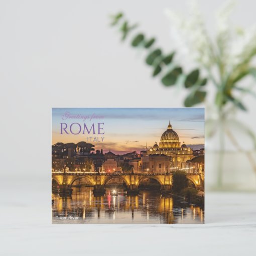 Greetings from Rome Italy Postcard Scenic | Zazzle