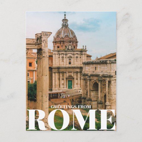 greetings from Rome Postcard