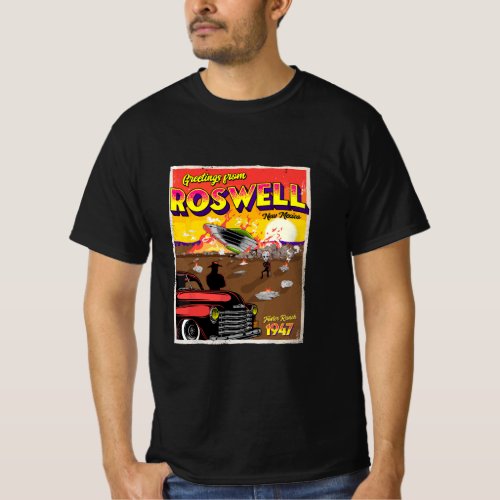 Greetings from Roswell Foster Ranch 1947 UFO Alien T_Shirt