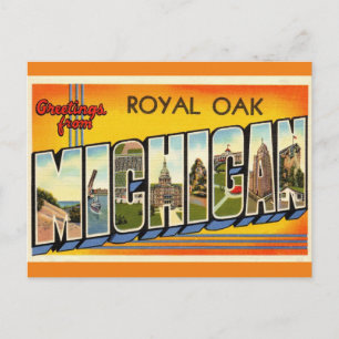 Greetings from Royal Oak Michigan Travel Postcard