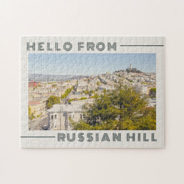 Greetings from Russian Hill San Francisco Retro Jigsaw Puzzle (Horizontal)