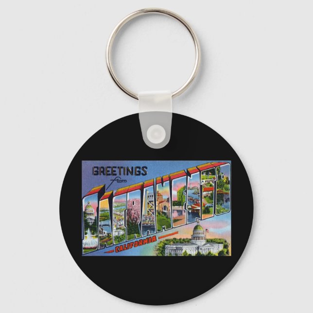 Greetings from Sacramento California Keychain (Front)