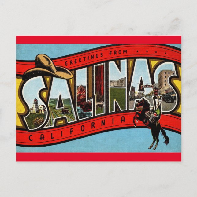 Greetings from Salinas California Travel Postcard (Front)