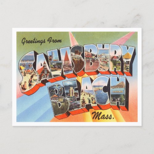 Greetings from Salisbury Beach Massachusetts Postcard