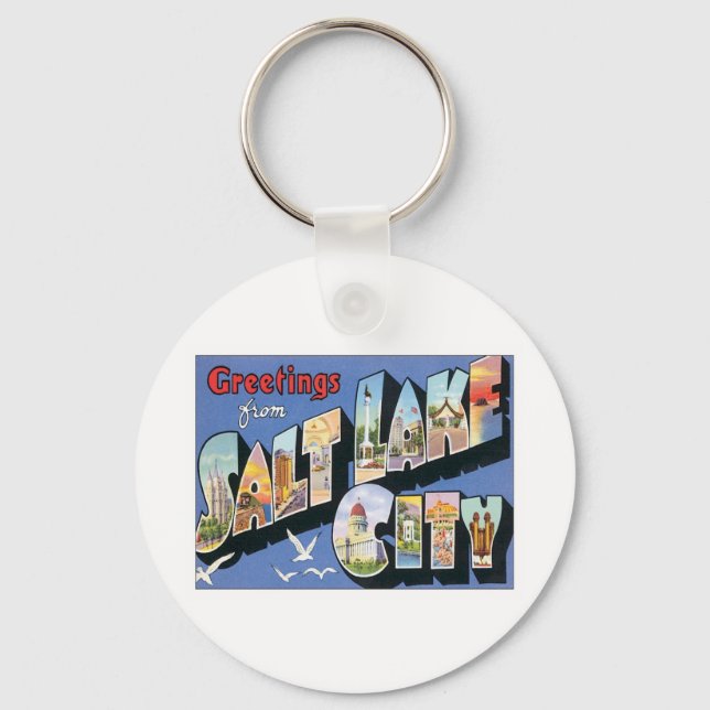 Greetings From Salt Lake City Utah Keychain (Front)