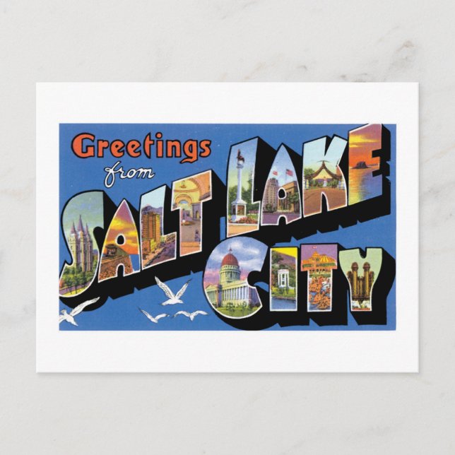 Greetings from Salt Lake City! Vintage & Retro! Postcard (Front)
