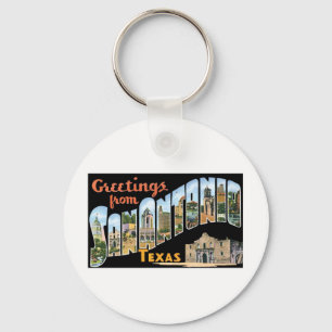 Greetings From San Antonio Texas Keychain