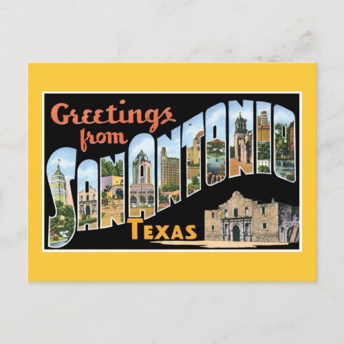 Greetings From San Antonio Texas Postcard